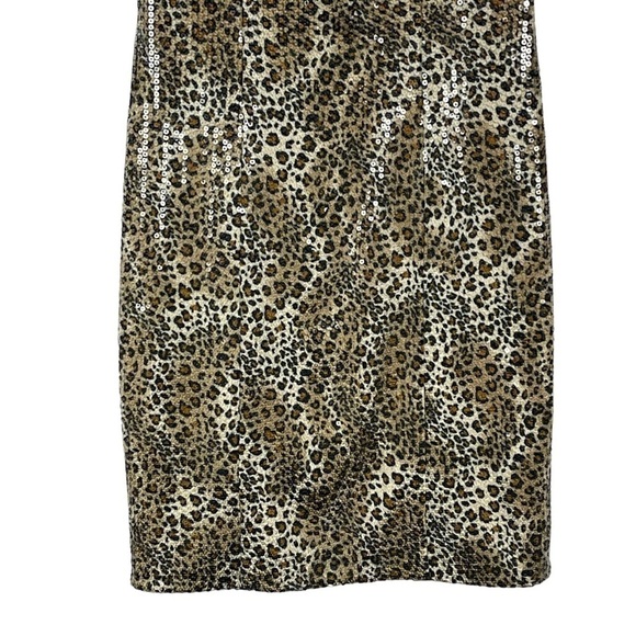 SUE WONG NOCTURNE SEQUIN LEOPARD CAP SLEEVE SCOOP NECK RETRO COCKTAIL DRESS - Picture 7 of 15